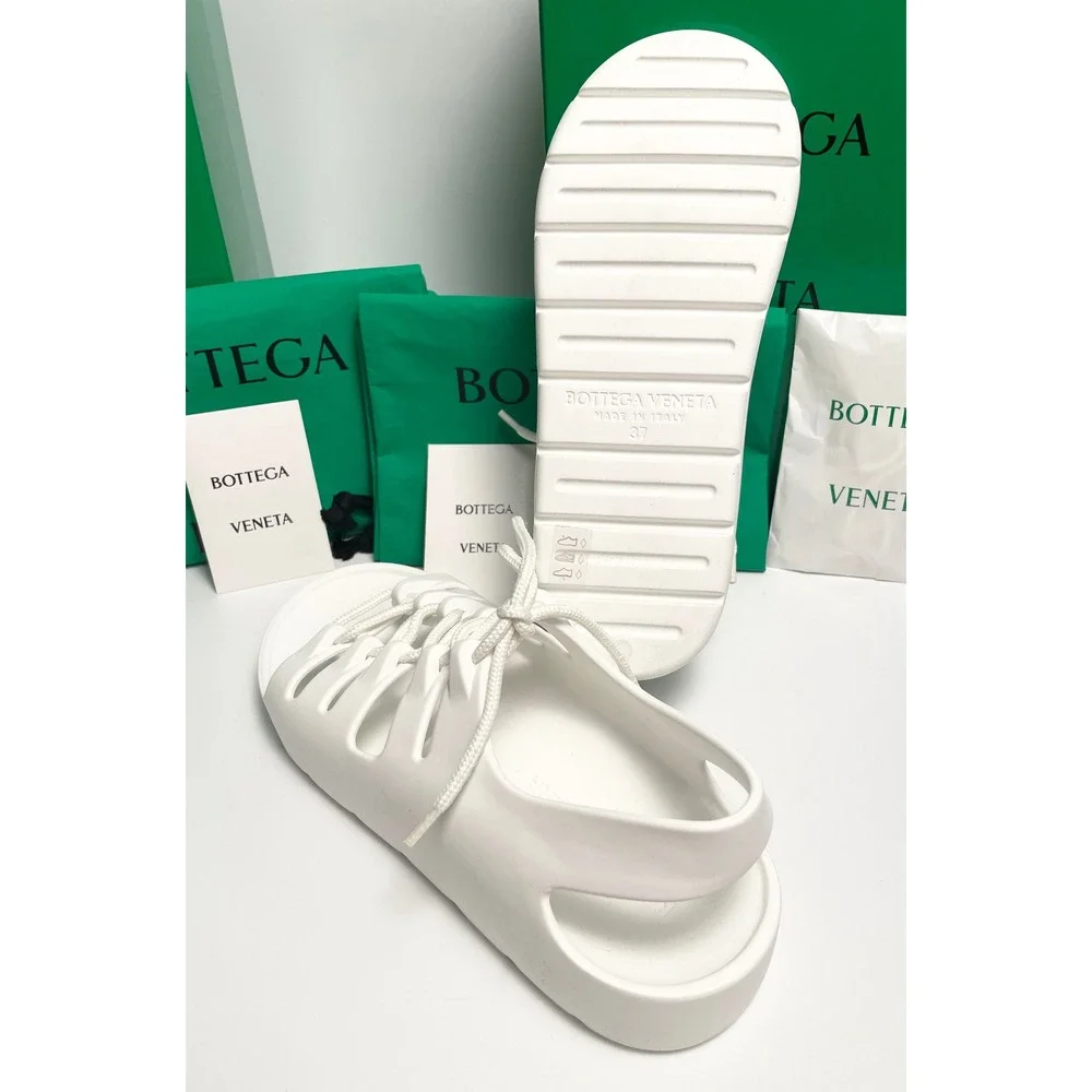 Bottega Veneta Men's 667220 White Lace-up open sandals shoe, sz 41